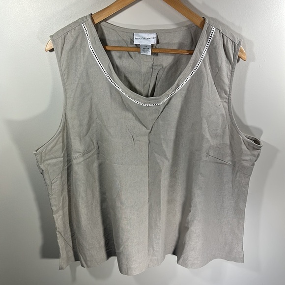 Anna Maxwell Linen Tank Top 3XL - Picture 1 of 7